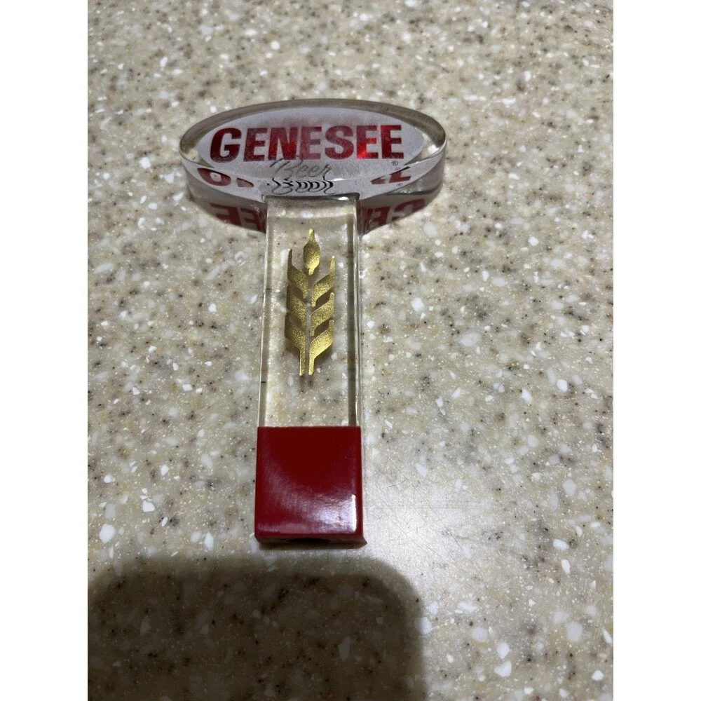 Vintage Genesee Beer 6” Lucite Beer Tap Handle Paddle Acrylic VTG Man Cave Bar